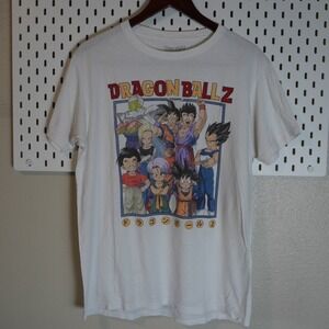 Dragon Ball Z T-Shirt‎ White Crew Neck Anime Graphic Tee Mens Size M